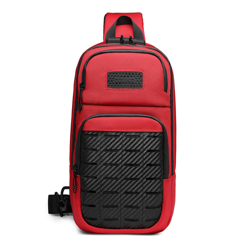 OZUKO Men's Tactical Chest Bag Waterproof Oxford Cloth Crossbody Chest Bag Trendy Outdoor Sports Shoulder Bag