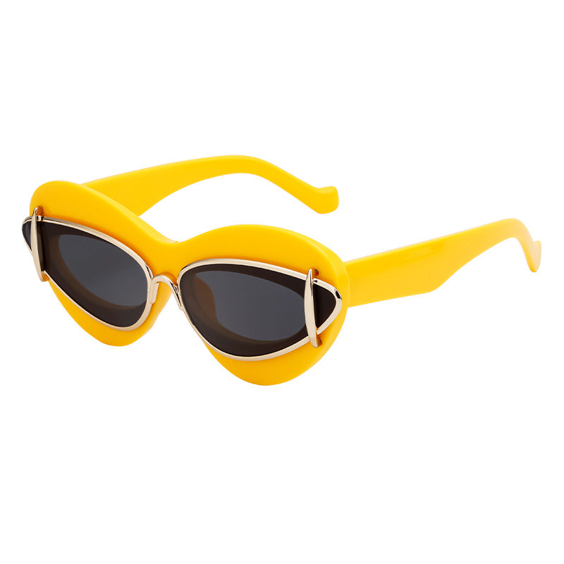 New European and American Fashion Cat Eye Sunglasses for Women Driving, Same Style as Internet Celebrities Y2K Trendy Small Frame Sunglasses sunglas