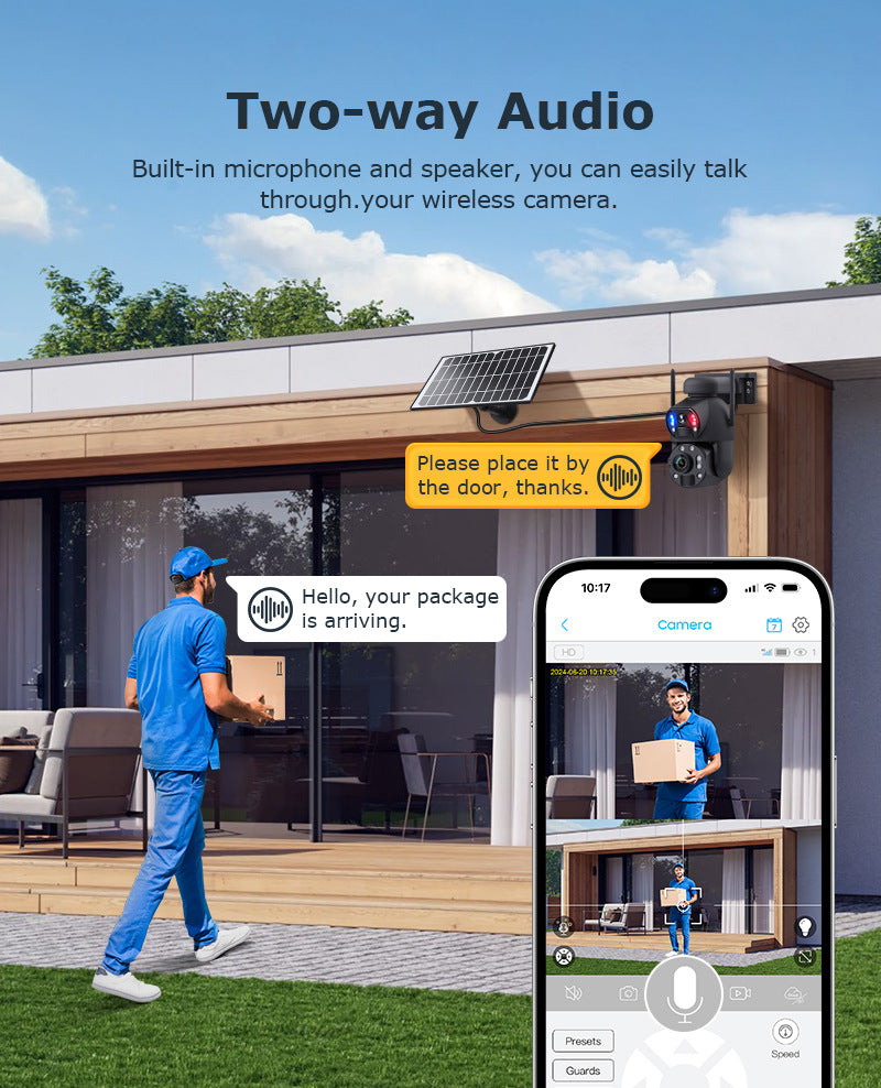 6MP High Definition Bullet Camera36Optical zoom outdoor full color night vision4G Wireless Solar Camera