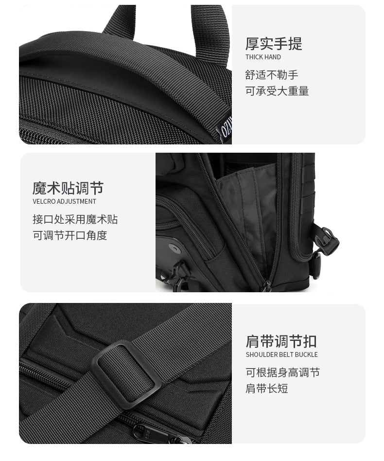 OZUKO Tactical Chest Bag Men's Crossbody Bag Shoulder Bag Men's Outdoor Sports Waterproof High-Quality Men's Bag