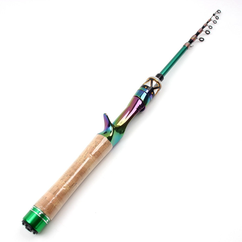 E-commerce Ultra-short Carbon Fiber Shrink UL Portable Lure Rod Electroplated Telescopic Stream Lure Rod