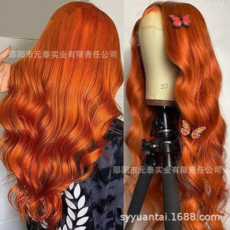 Ginger Orange 13x4 Lace Front Wigs  Body Wave Synthetic Wig