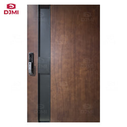 Customized New Front Security Big Modern Villa House  Solid Wood Pivot Doors Exterior Wooden Door Main Entrance