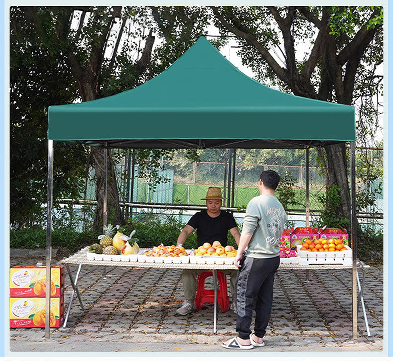 Thickened Stainless Steel Four-Corner Tent Outdoor BBQ Night Market Stall Use Rain Shelter Windproof Sunshade Portable Folding Large Umbrella