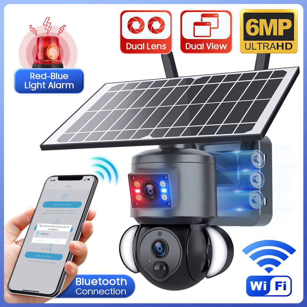 Outdoor Courtyard Binoculars4G Solar Powered Surveillance Camera 600Wan Remote Wireless Full Color Low Power Consumption Bullet Camera