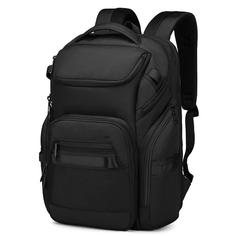 OZUKO Business Backpack Men's Computer Backpack Waterproof Large Capacity Commuting Simple High-end School Bag