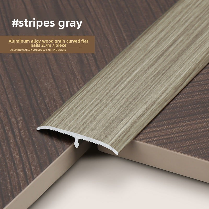 Aluminum alloy wood grain flooring trim edge strip t Door threshold edge trim strip, door seam trim strip, aluminum buckle strip