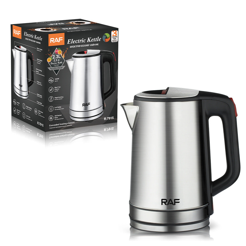 RAF European Standard Electric Kettle Fast Boiling Kettle304Stainless steel electric kettle high power2.3L