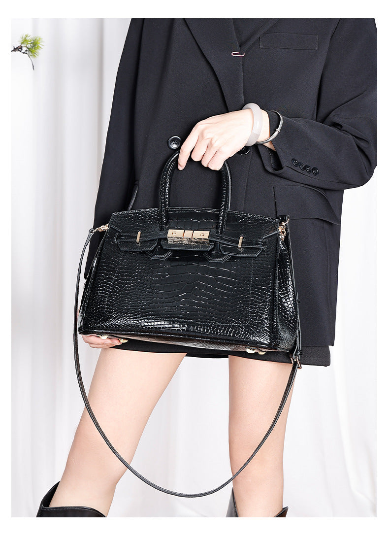 European and American New Style Platinum Bag Women Genuine Leather Handbag Fashion Women's Bag Crossbody Bag Niche Versatile Shoulder Bag Large Capacity