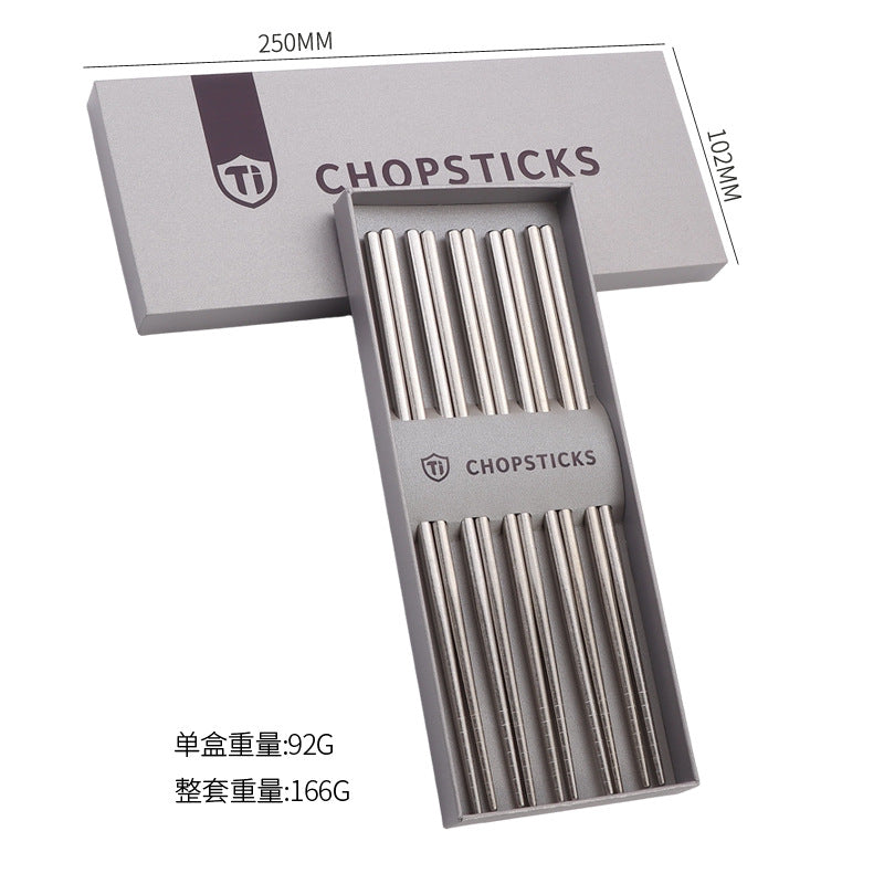 Pure Titanium Crystal Chopsticks for Home and Outdoor Use, Light Luxury Colorful Ice Flower Chopsticks for Restaurants23cm Half Square Chopsticks Antibacterial Titanium Chopsticks