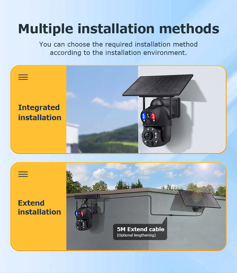 Dual Lens Dual Screen36Dual Optical Zoom4G Solar-powered Camera600High Definition Wireless Camera