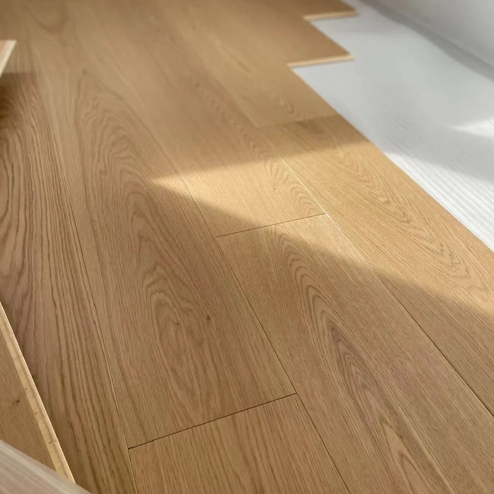 14mm Engineered Three-Layer Solid Oak Wood Flooring | Custom Natural Oak Surface Waterproof for Residential Commercial Outdoor