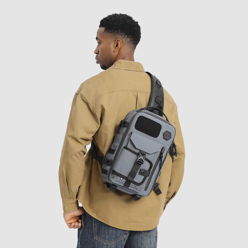 OZUKO Tactical Chest Bag Men's Waterproof Crossbody Bag Outdoor Sports Small Backpack Trendy Shoulder Portable Men's Bag