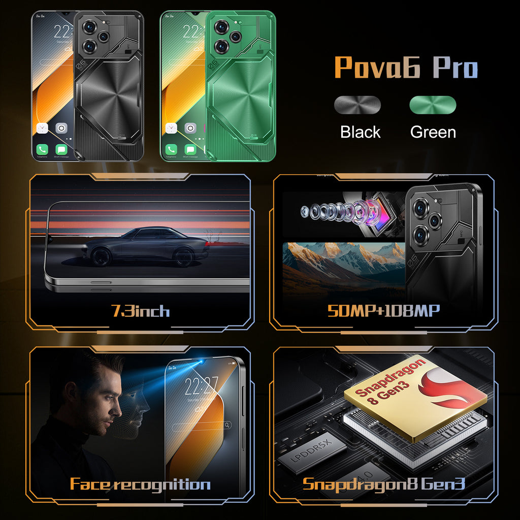 Hot-selling Mobile Phones Pova6 Pro Android Large Screen16+1T Smartphone In Stock Factory Price(Popular)