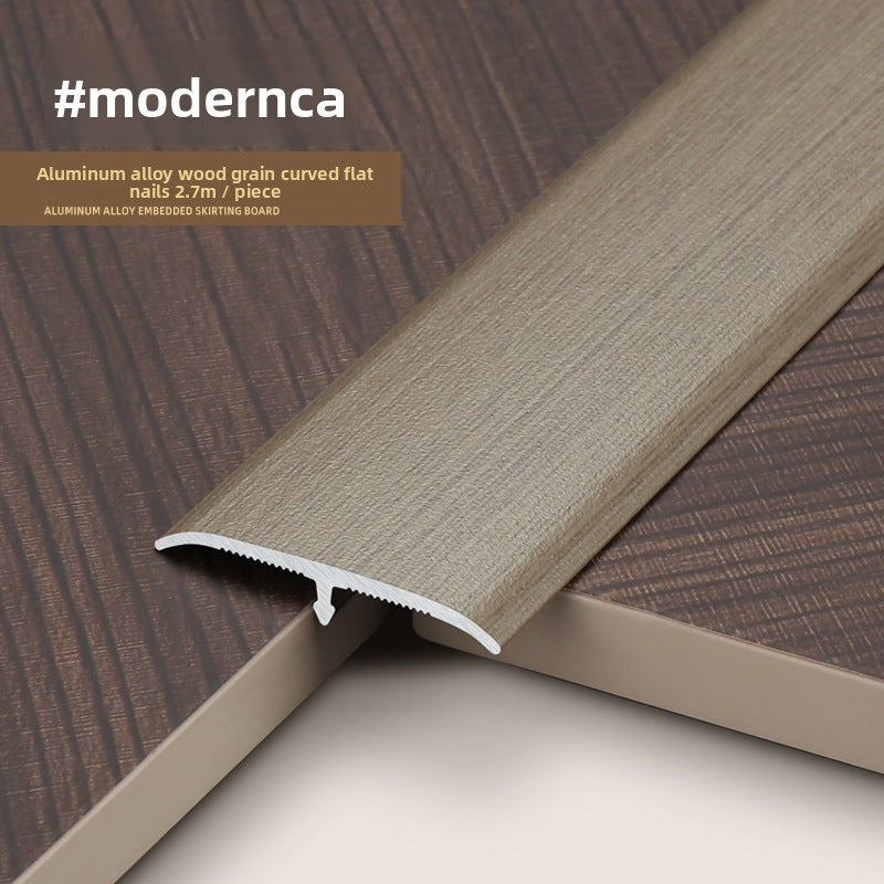 Aluminum alloy wood grain flooring trim edge strip t Door threshold edge trim strip, door seam trim strip, aluminum buckle strip