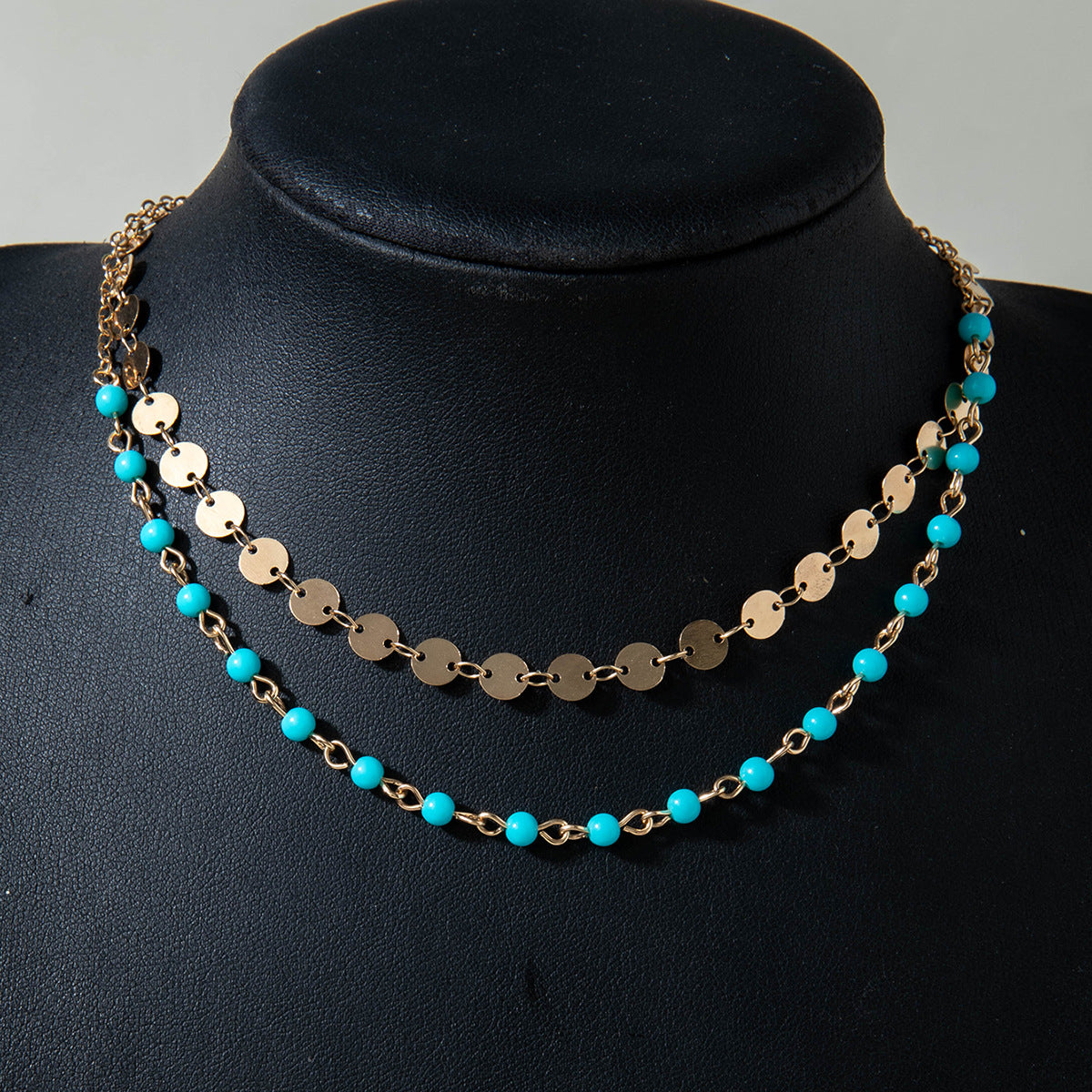 Bohemian Western Cowboy Boots Pendant Turquoise Necklace Layered Tassel Accessories Y Type Necklace