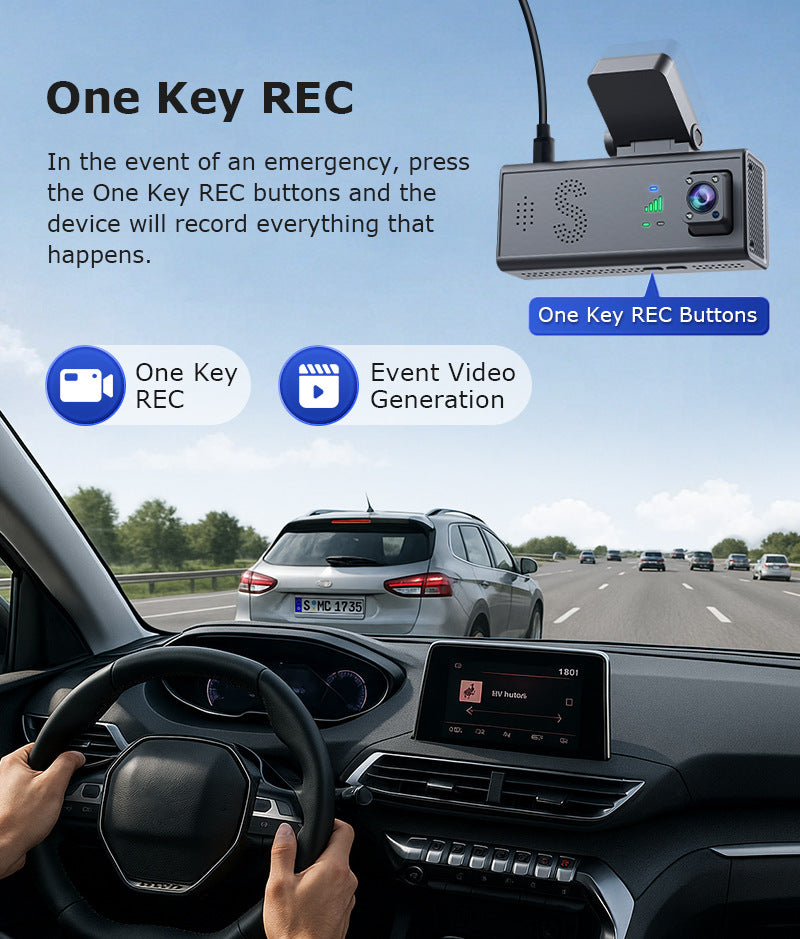 Factory Private Model600Wan Gaoqing4G Double Lens GPS Positioning Vehicle Parking Monitoring Camera Recorder