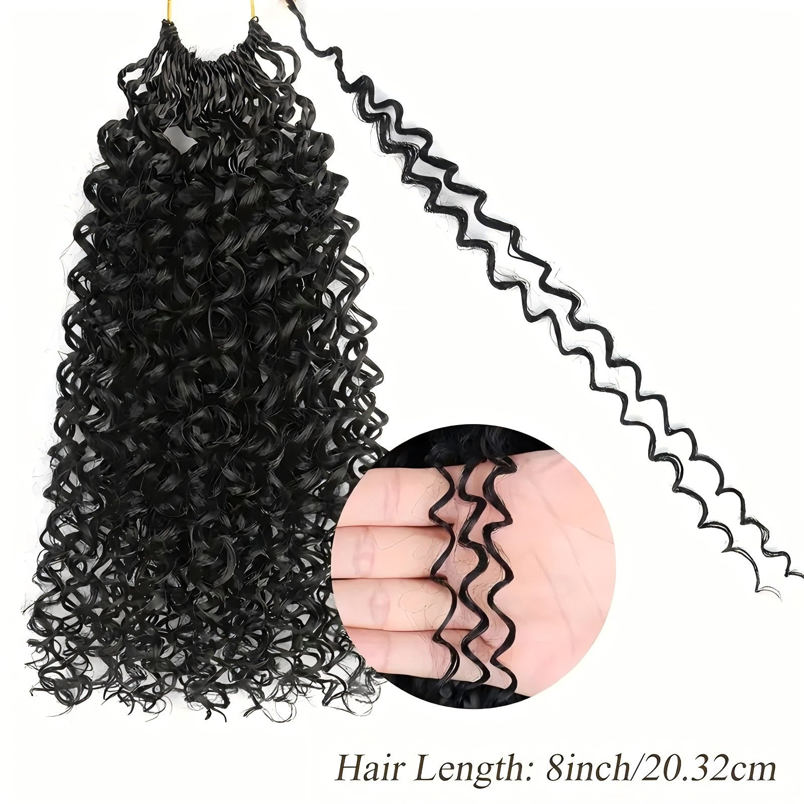 Chemical Fiber Wig MiniGOGOCrochetHair African Two-Strand Small Curl Braids Crochet Celebrity Style Long Curly Hair