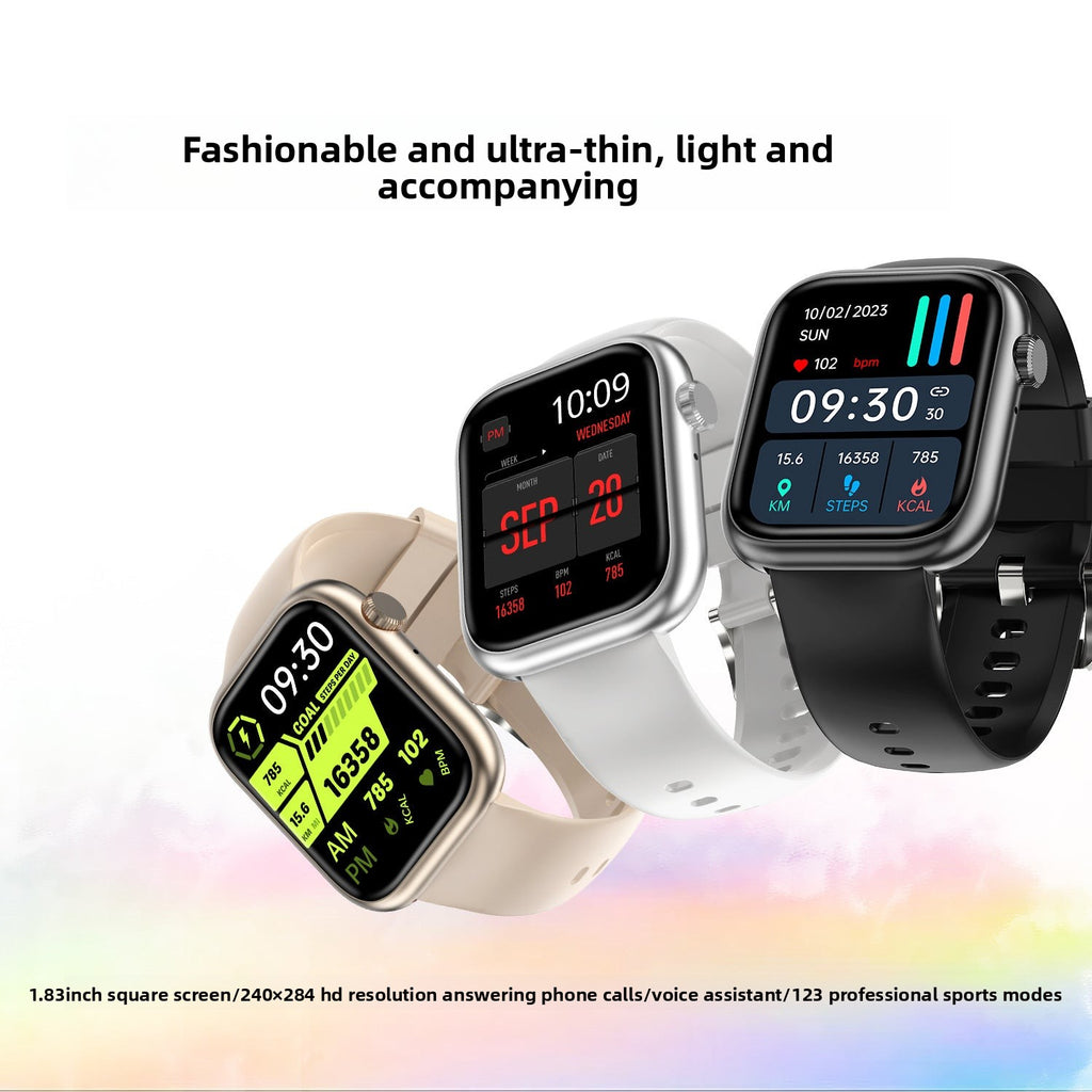 G104Smart Watch1.83inch Bluetooth Call True Heart Rate Pedometer Sleep Stress Monitoring Sports Watch