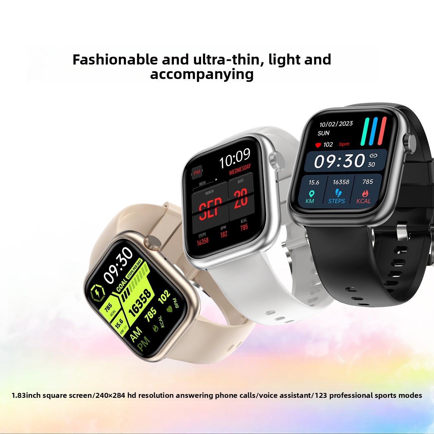 G104Smart Watch1.83inch Bluetooth Call True Heart Rate Pedometer Sleep Stress Monitoring Sports Watch