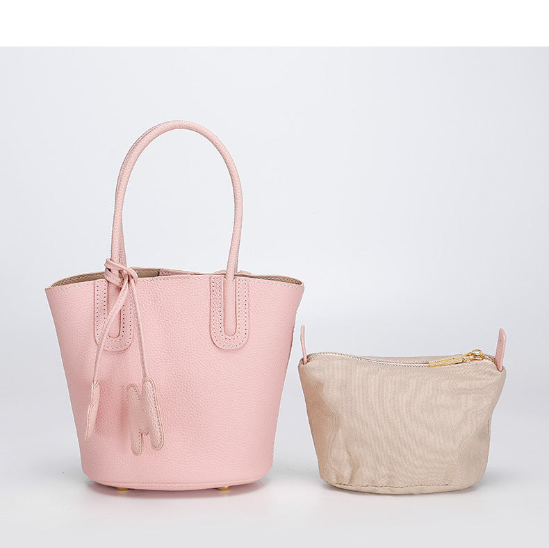 Korean Style Basket Handbag for Women, Versatile Bucket Crossbody Bag, Spring and Autumn Textured Trendy Shoulder Bag for Women