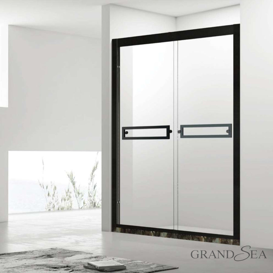 Modern Black Aluminum Frame Pivot Shower Door Plastic Shower Doors