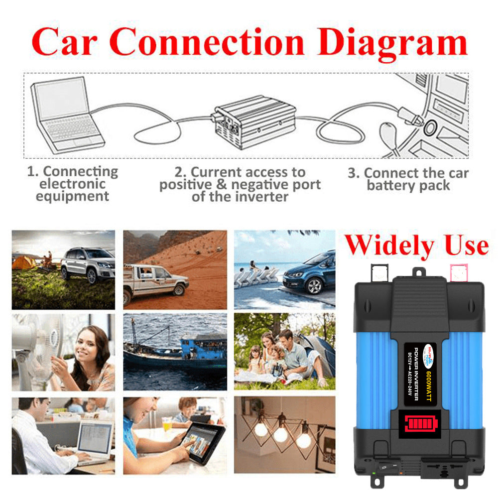 Car Converter Car Small Appliance Inverter300W/500W 12V Turn110V/220V Double USB Interface