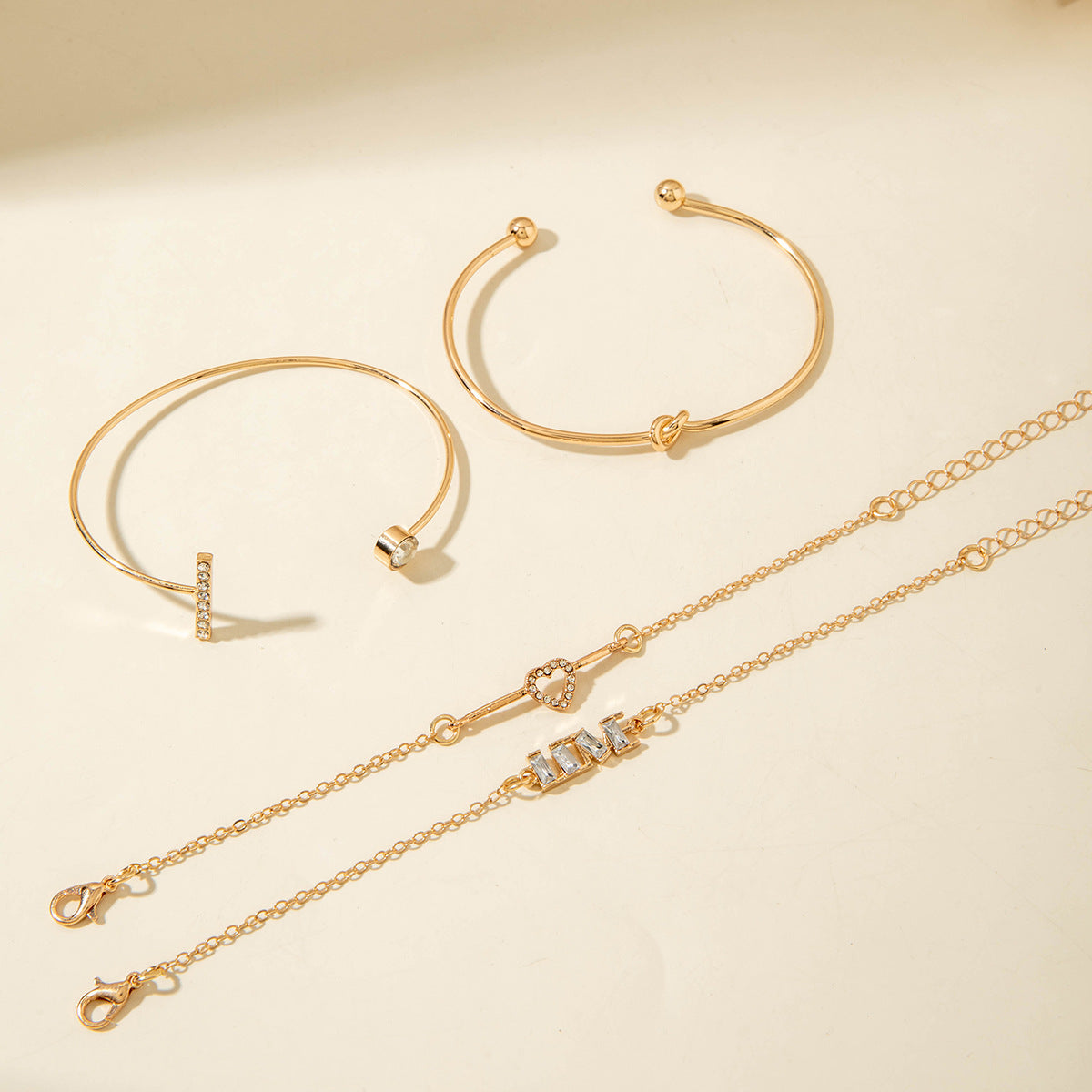 European and American Ornament Stackable Round Imitation Pearl Smooth Open Bracelet Fashion Jewelry Bracelet Wholesale