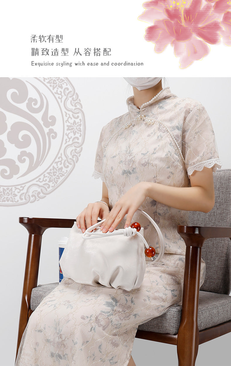 New Chinese Style Pleated Cloud Dumpling Bag Versatile Design Single Shoulder Women's Bag Textured Fashion Crossbody Women's Bag
