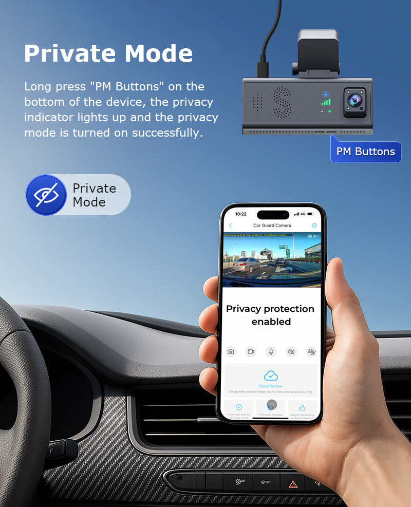 Factory Private Model600Wan Gaoqing4G Double Lens GPS Positioning Vehicle Parking Monitoring Camera Recorder