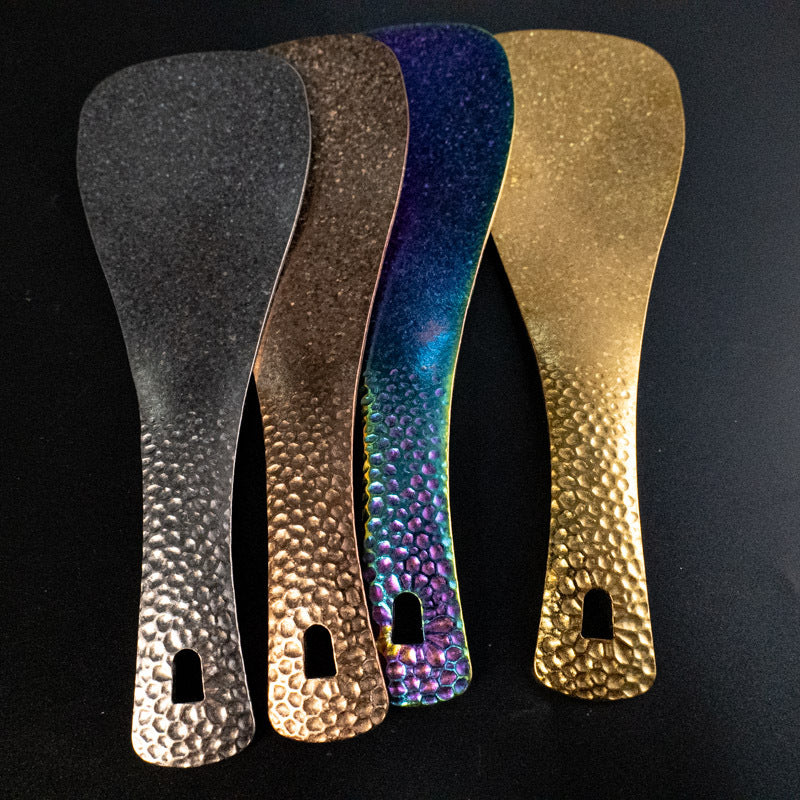 High-end Pure Titanium Rice Spoon Luxury Mildew-proof Rice Shovel Antibacterial Rice Shovel Hammer Pattern Rice Serving Spoon Rice Spoon Kitchen