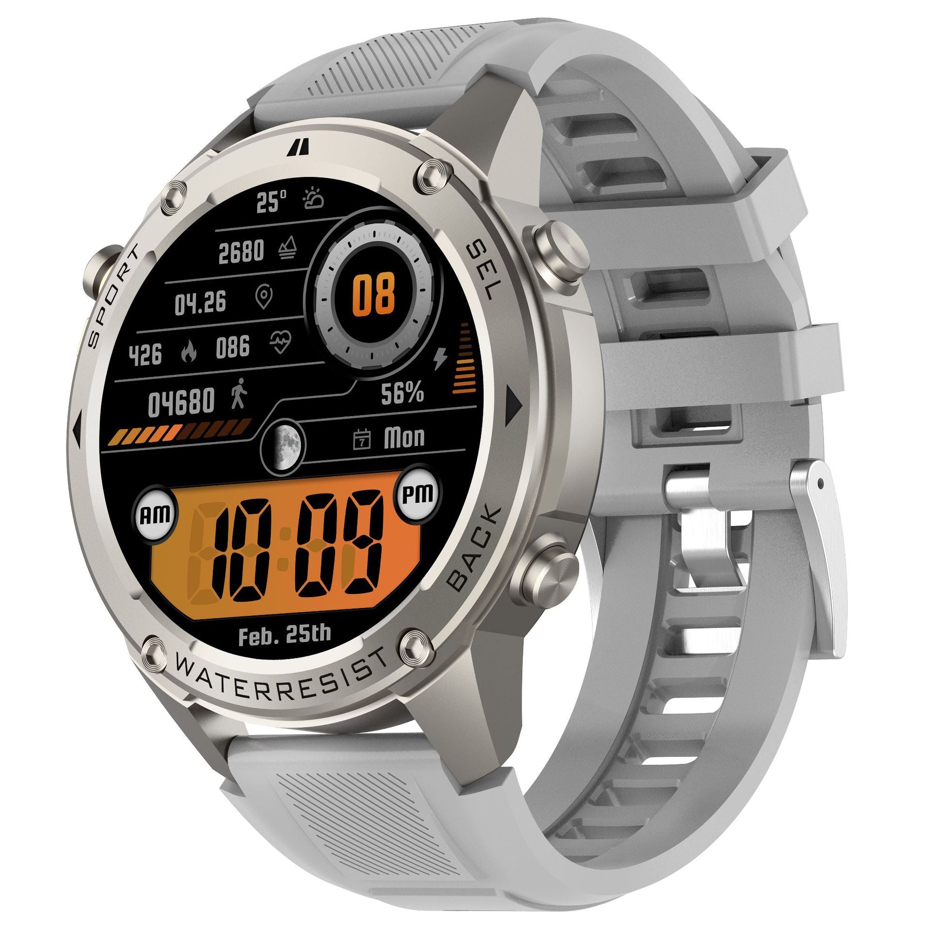 DM56Smart Watch1.52inch Bluetooth call heart rate pedometer sleep monitor GPS Positioning Three-Proof Sports