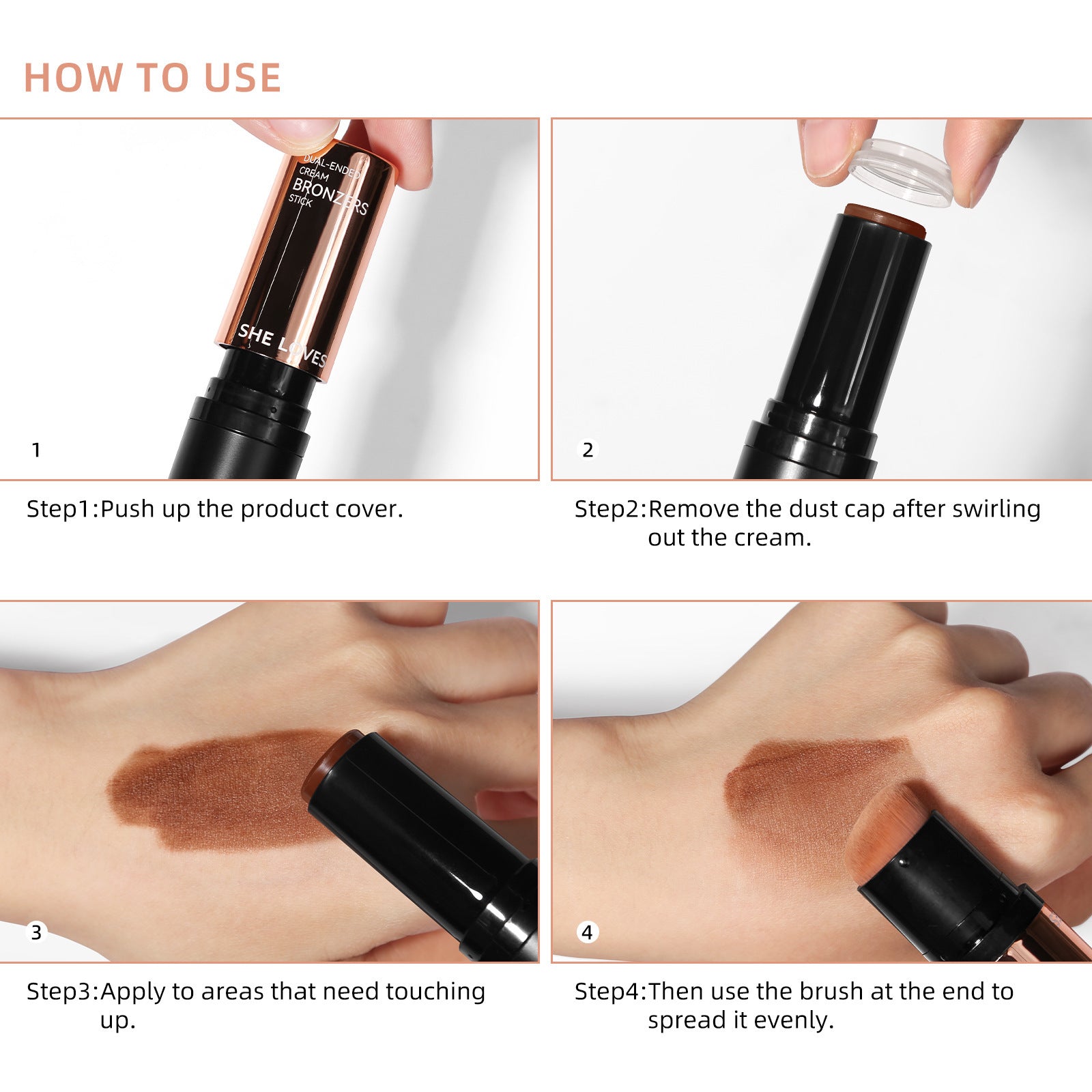 Bronzers Double-Ended Shadow Contour Stick Cheek Contour Modification Multi-Purpose Makeup Highlight Bronze Stick
