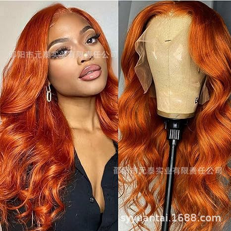 Ginger Orange 13x4 Lace Front Wigs  Body Wave Synthetic Wig