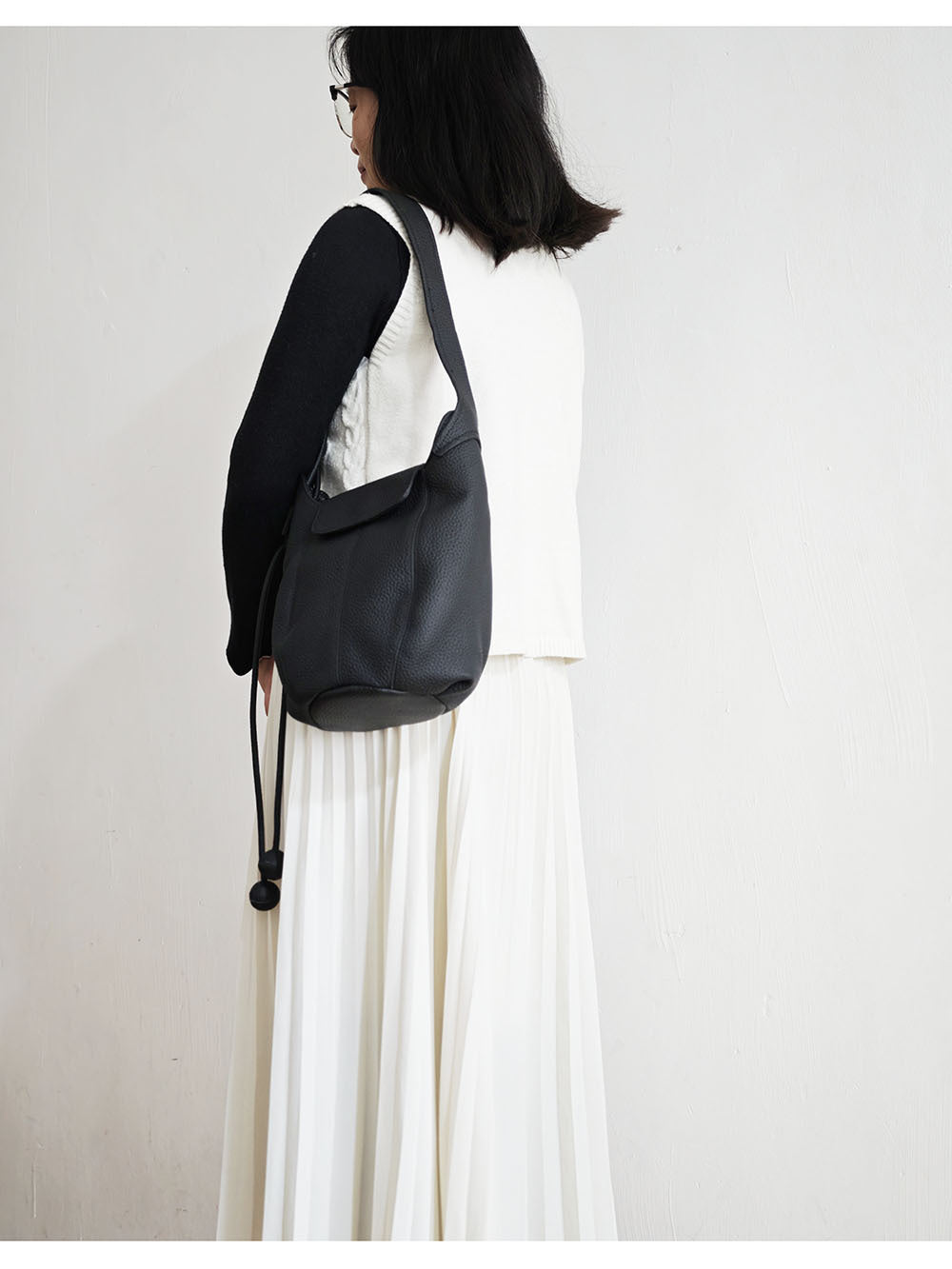 Genuine Leather Bucket Bag2025Autumn and Winter New Women's Bag Casual Fashion Versatile Single Shoulder Crossbody Large Capacity Pumpkin Bag