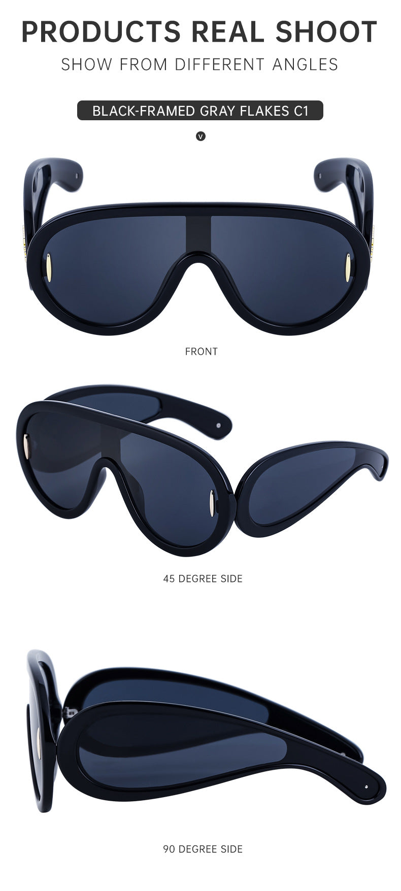 European and American Fashion One-piece Large Frame Sports Sunscreen Sunglasses Women's Trendy Sports Cycling Windproof Sunglasses Men's Glasses
