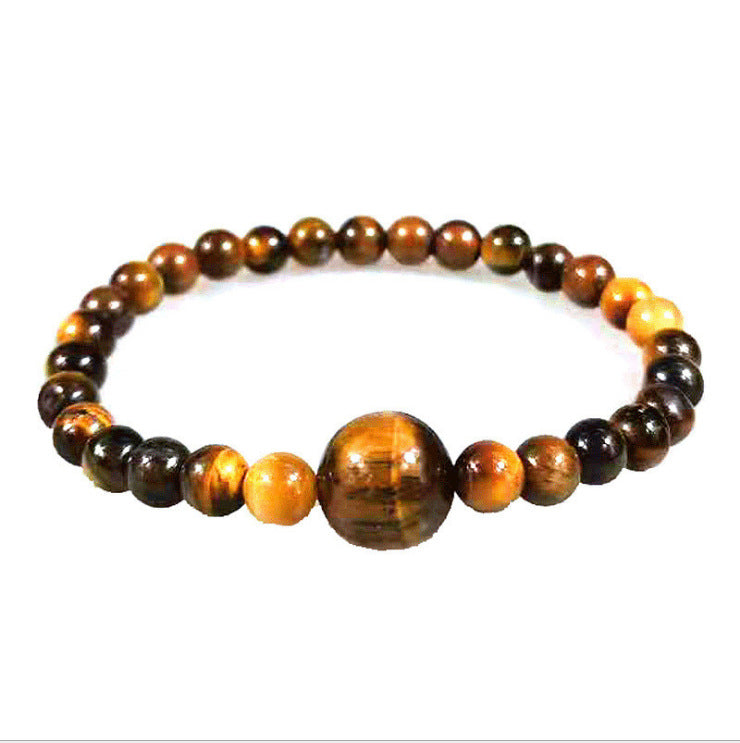 Men's White Turquoise Bracelet6mm Natural Stone Beads Volcanic Stone Bracelet Fake Protein Tiger Eye Frosted Beaded Bracelet