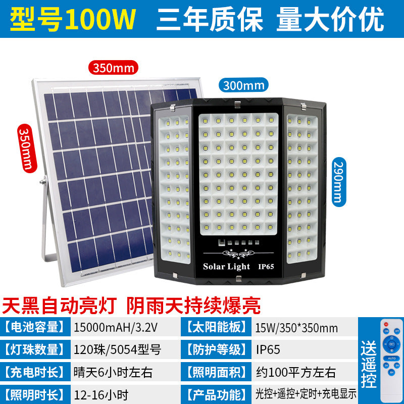 Wholesale Cross-Border New Super Bright LED Solar Flood Lights Outdoor Waterproof Garden and Street Lighting with IP65 Rating