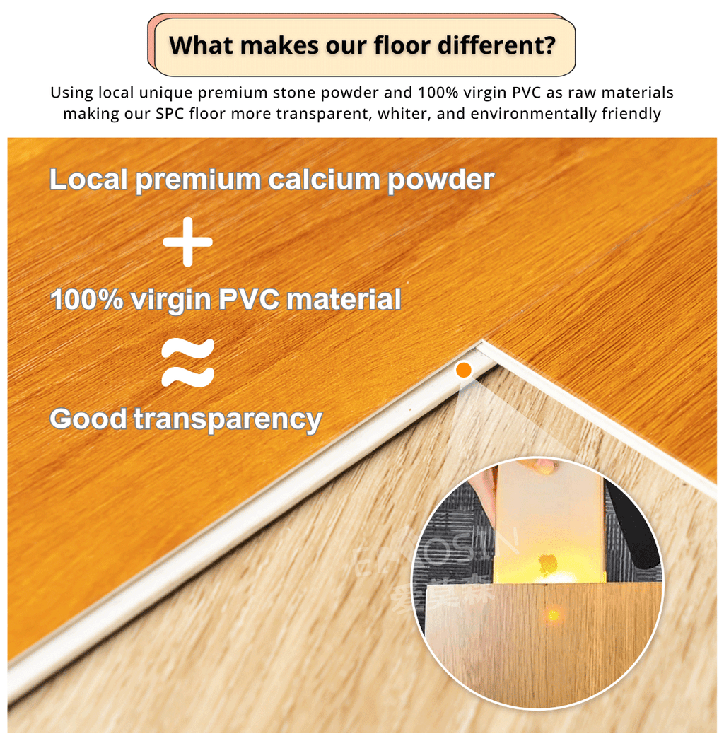 Spc 4.0mm Floor Wood Tiles Plastic Flooring