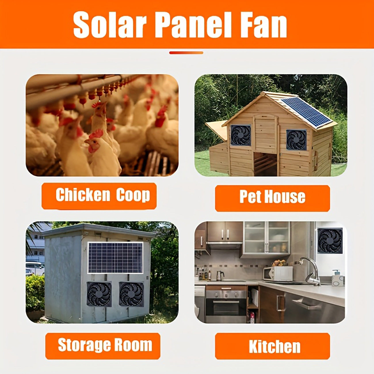 Exclusive Solar Ventilation Fan Exhaust Fan Solar Photovoltaic Pet House Ventilation Convection Cooling Blower