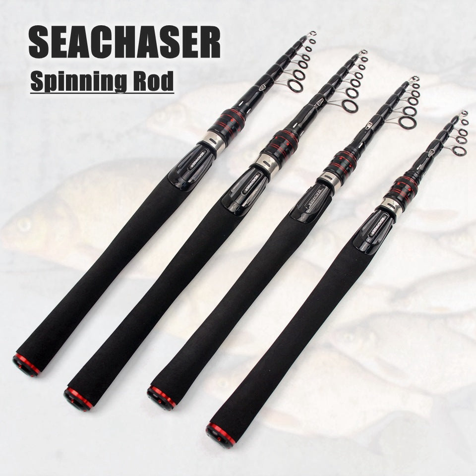 Ultra-short Portable Telescopic Lure Rod Carbon Short Sea Rod Retractable50Centimeter European and American Fishing Gear Manufacturer Wholesale