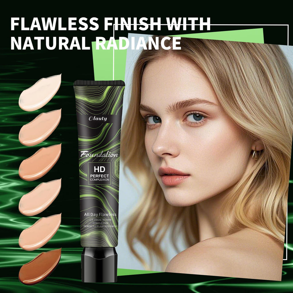 Olauty Liquid foundation waterproof sweatproof moisturizing non-cakey concealer even skin tone natural look makeup