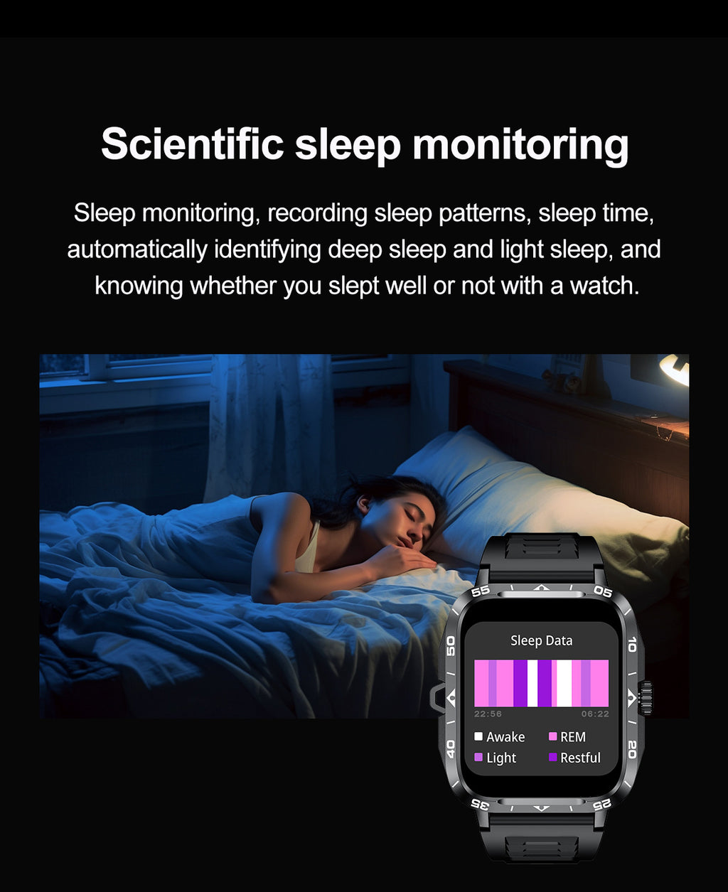 ZW59Smart Watch Bluetooth Call True Heart Rate Step Sleep Monitoring Blood Pressure Message Reminder Flashlight Sports