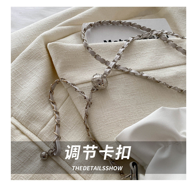 French Style Ruched Cloud Bag Niche Design Single Shoulder Women's Bag Versatile Chain Simple Fashion Crossbody Underarm Women's Bag