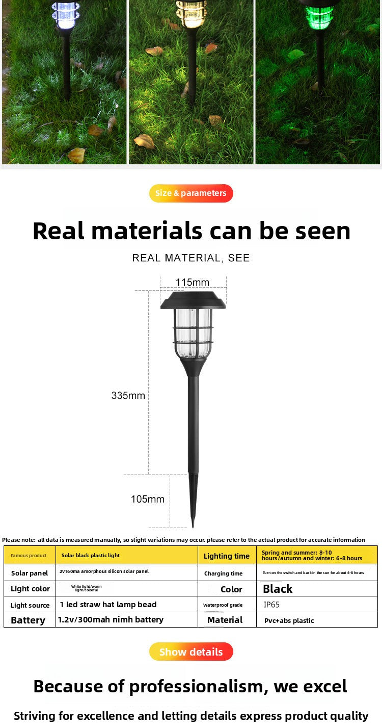 Solar Lamp LED Outdoor Lawn Light Ground Plug Villa Courtyard Light Landscape Light Waterproof Garden Light