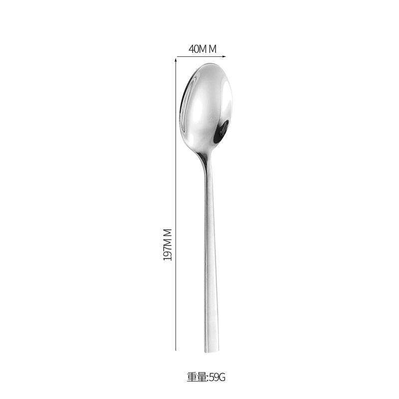 410Stainless Steel Tableware Hotel Restaurant Thickened Square Handle Knife Fork Spoon Set Western Food24Set of Steak Knives and Forks