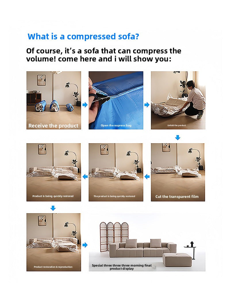 Amazon Hot Sale Fabric Sofa Full Sponge Roll Wrapped Sofa L Free Combination Lazy Shipping and tax not included