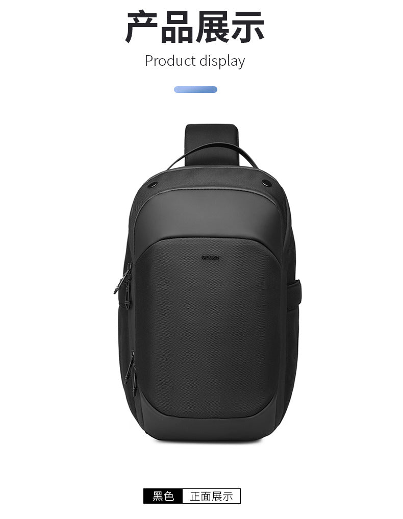 OZUKO Business Chest Bag Men's Large Capacity Waterproof Crossbody Bag High-end trendy brand simple commuter portable bag