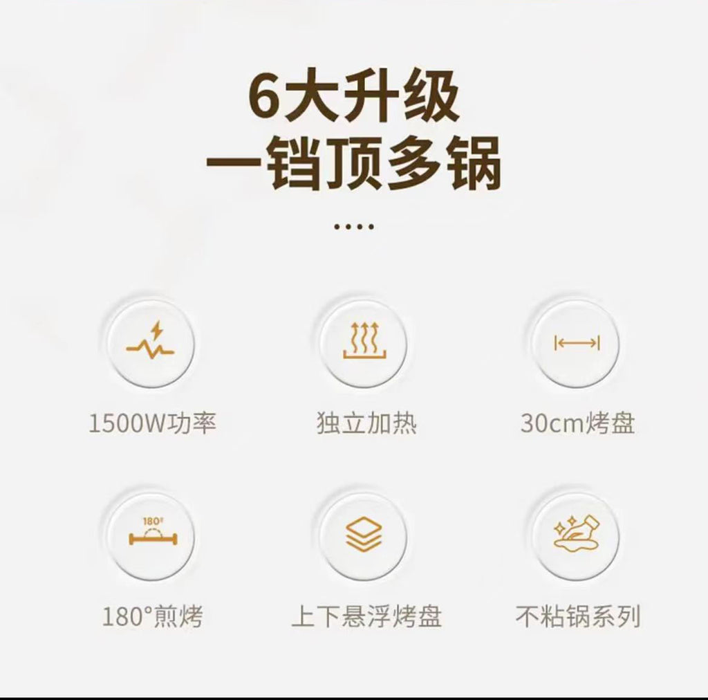 New Electric Griddle for Home Use, Double-Sided Heating, Non-Stick Pancake Maker, Integrated Grilling and Baking Machine, Thin Pancake Maker, Flatbread Maker