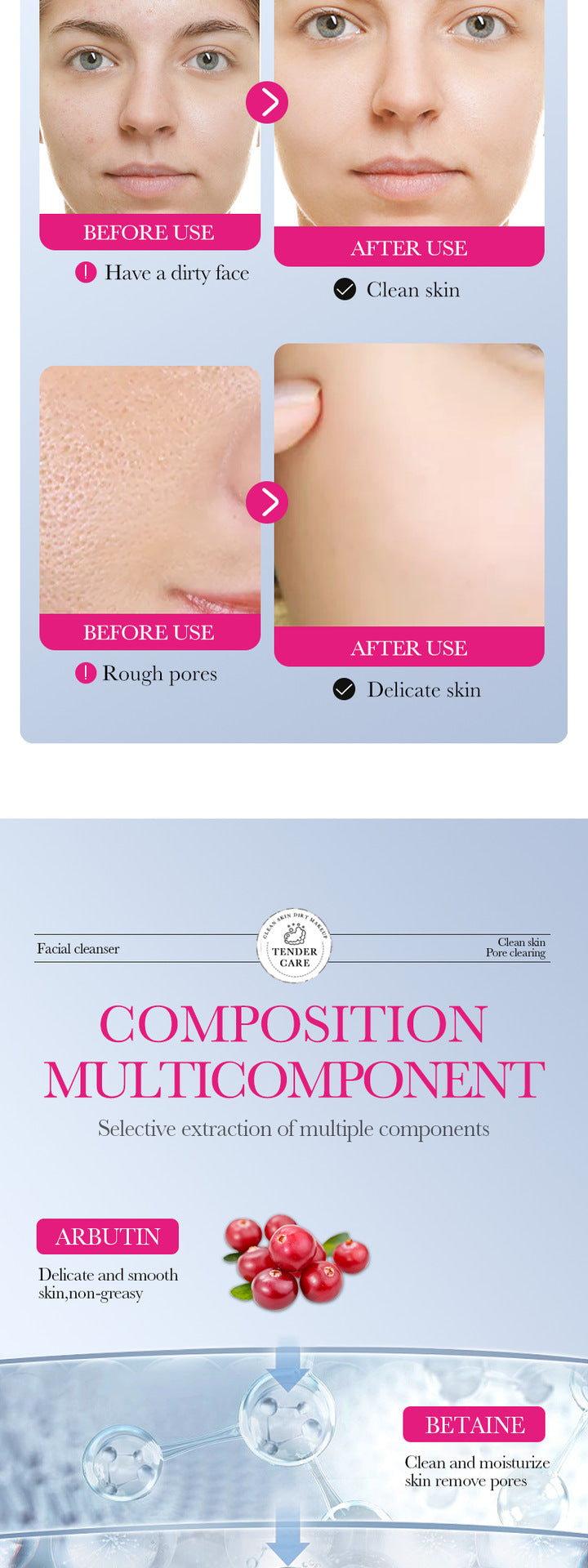 Arbutin Whitening Facial Cleanser SADOER Niacinamide Cleansing Cleanser Cross-Border Foreign Trade Wholesale